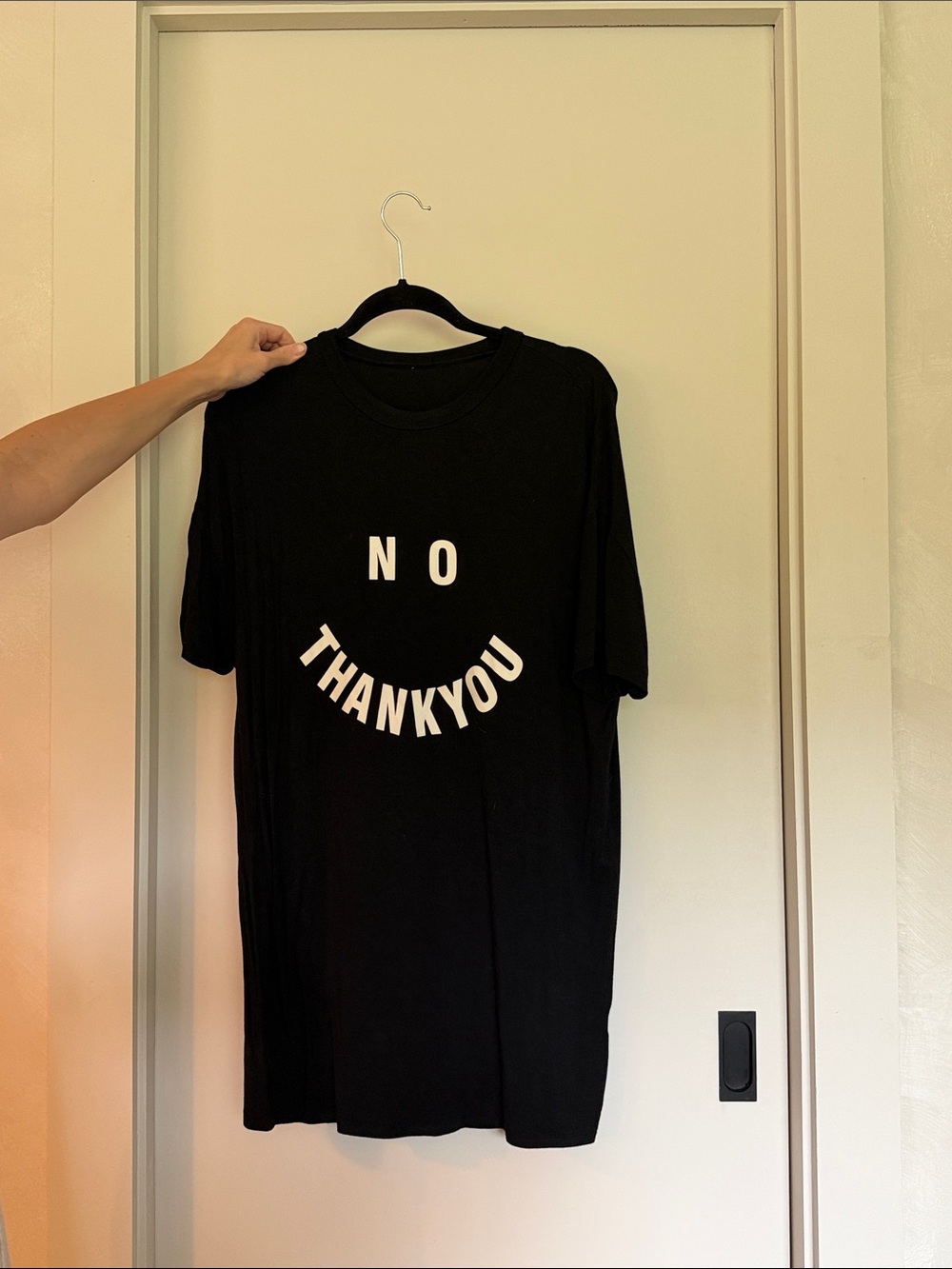 REVOLVE No Thank You Black Graphic Tee